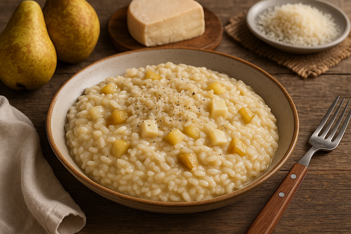 Risotto taleggio e pere: il piatto che riesce bene sia in pentola che col Bimby