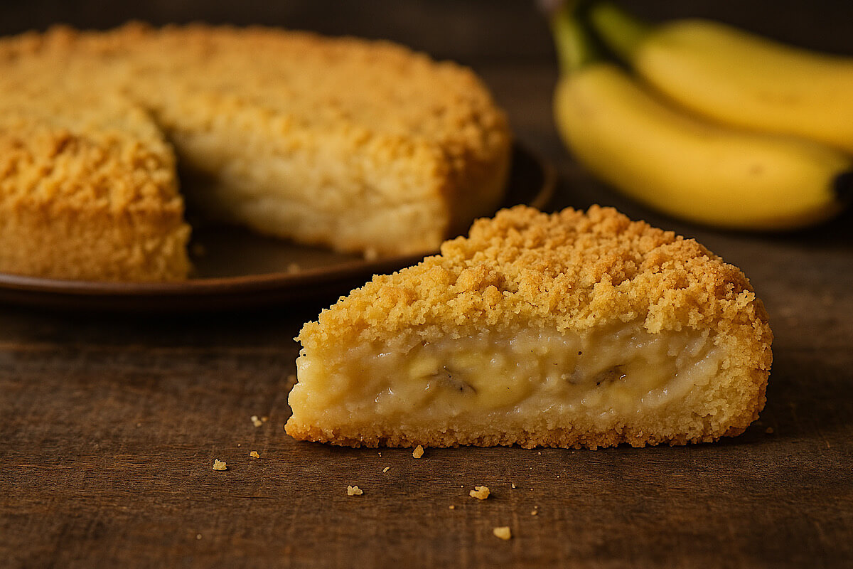 Sbriciolata con crema alla banana