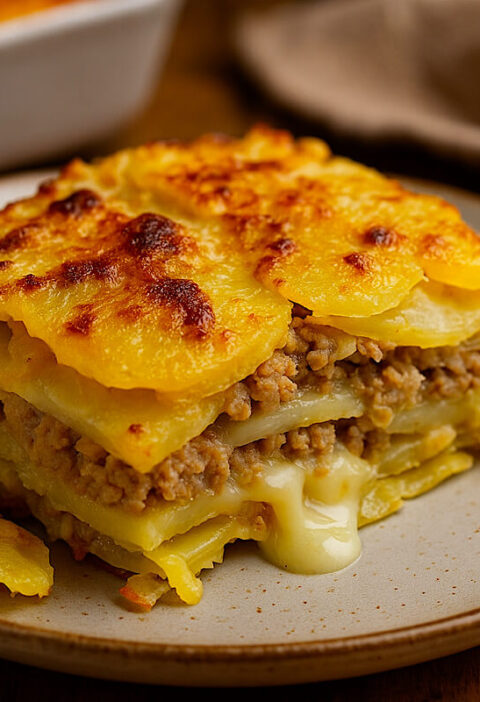 Timballo di patate e carne macinata