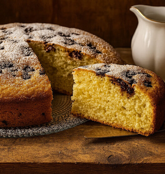Torta al latte con gocce di cioccolato