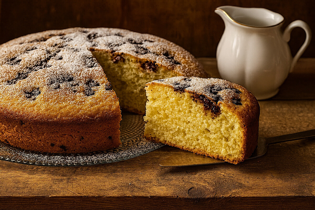 Torta al latte con gocce di cioccolato: la ricetta che si fa in 5 minuti ed è morbidissima (anche Bimby)