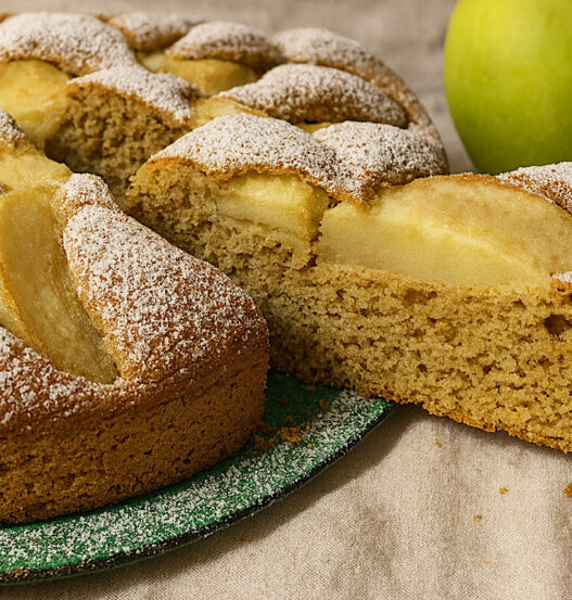 Torta integrale con mele sciroppate