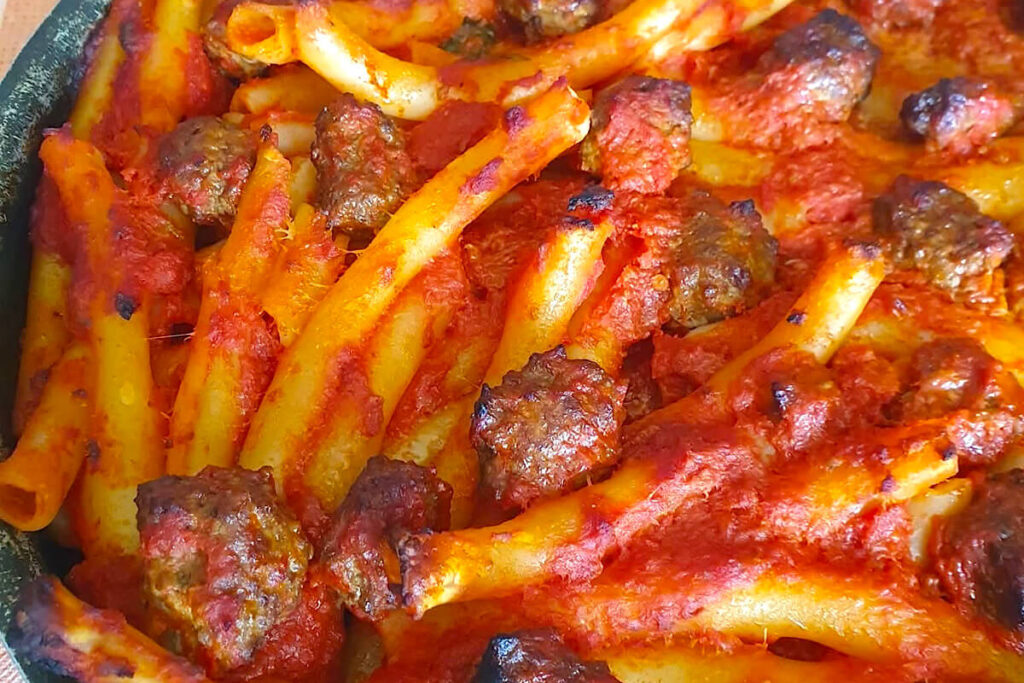 Pasta al forno con polpettine