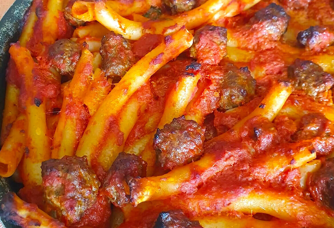Pasta al forno con polpettine