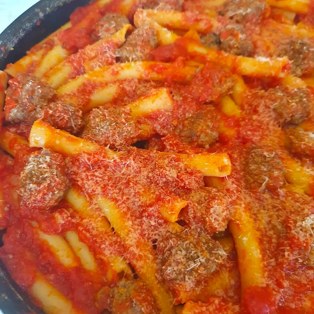 Pasta al forno con polpettine