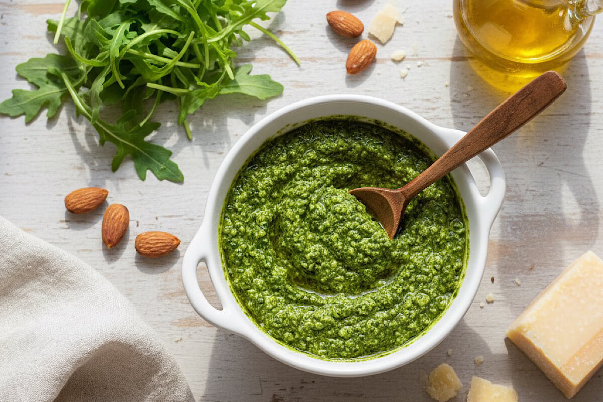 Pesto di rucola: come farlo perfetto e non amaro! (sia col Bimby che col frullatore)