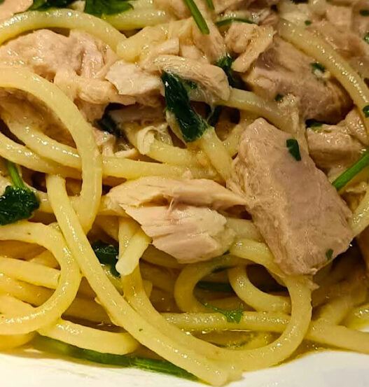 Spaghettoni risottati al tonno