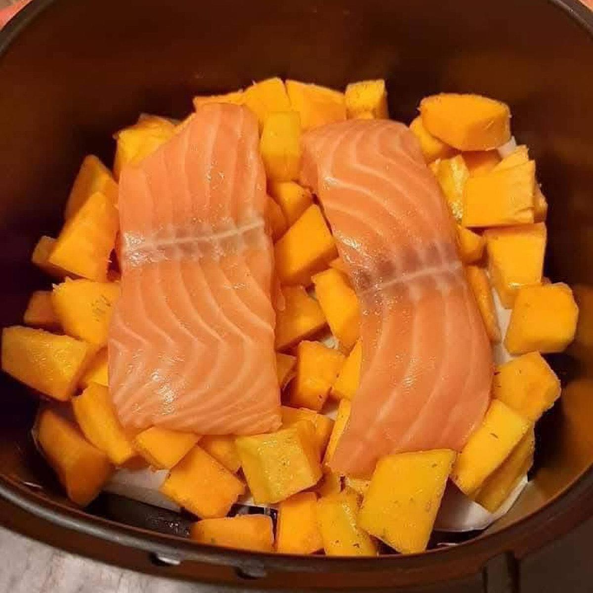 Stefino Rice Il light che ci piace: tranci di salmone con zucca in friggitrice ad ...