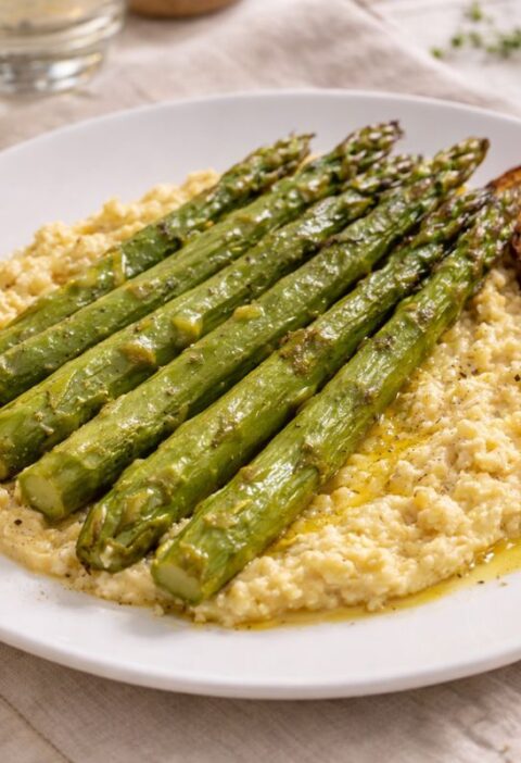 Asparagi nel microonde con salsa all'uovo