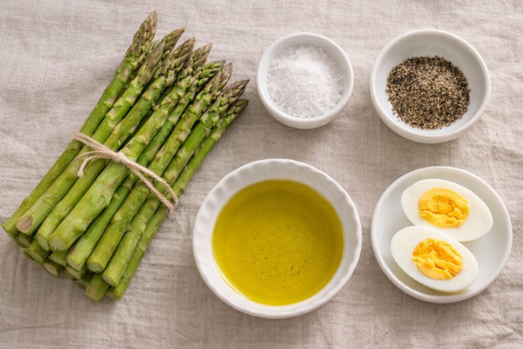 Asparagi nel microonde con salsa all'uovo, ingredienti