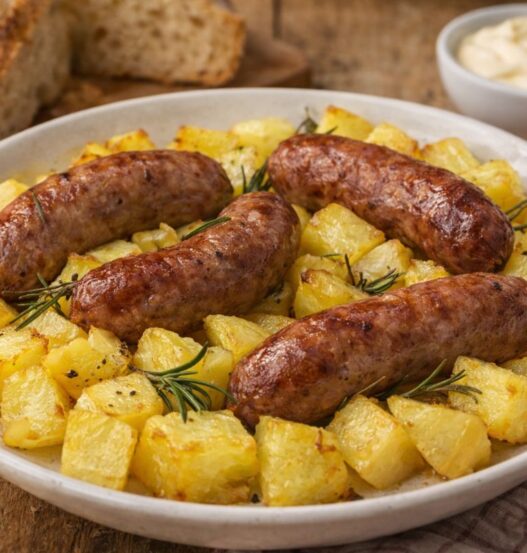 Salsiccia con le patate nel microonde