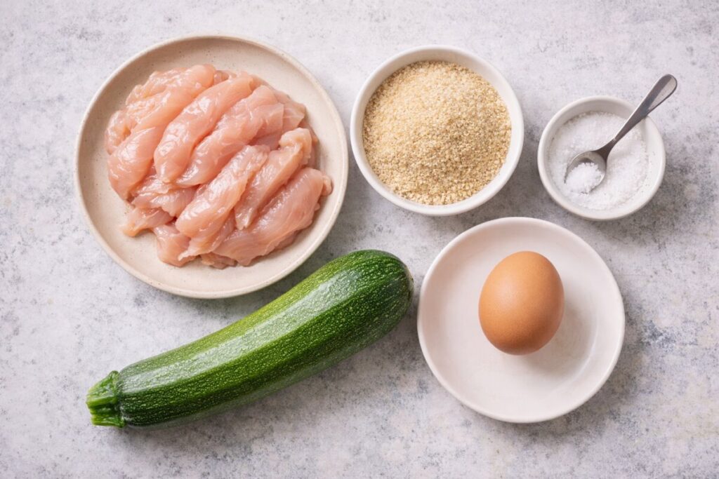 nuggets di zucchine in friggitrice ad aria, ingredienti