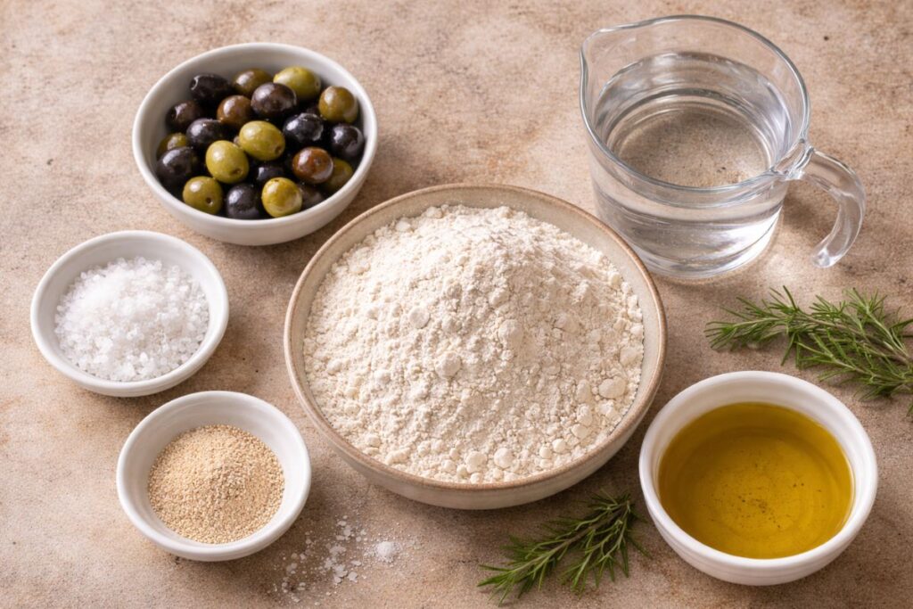 pane alle olive, ingredienti