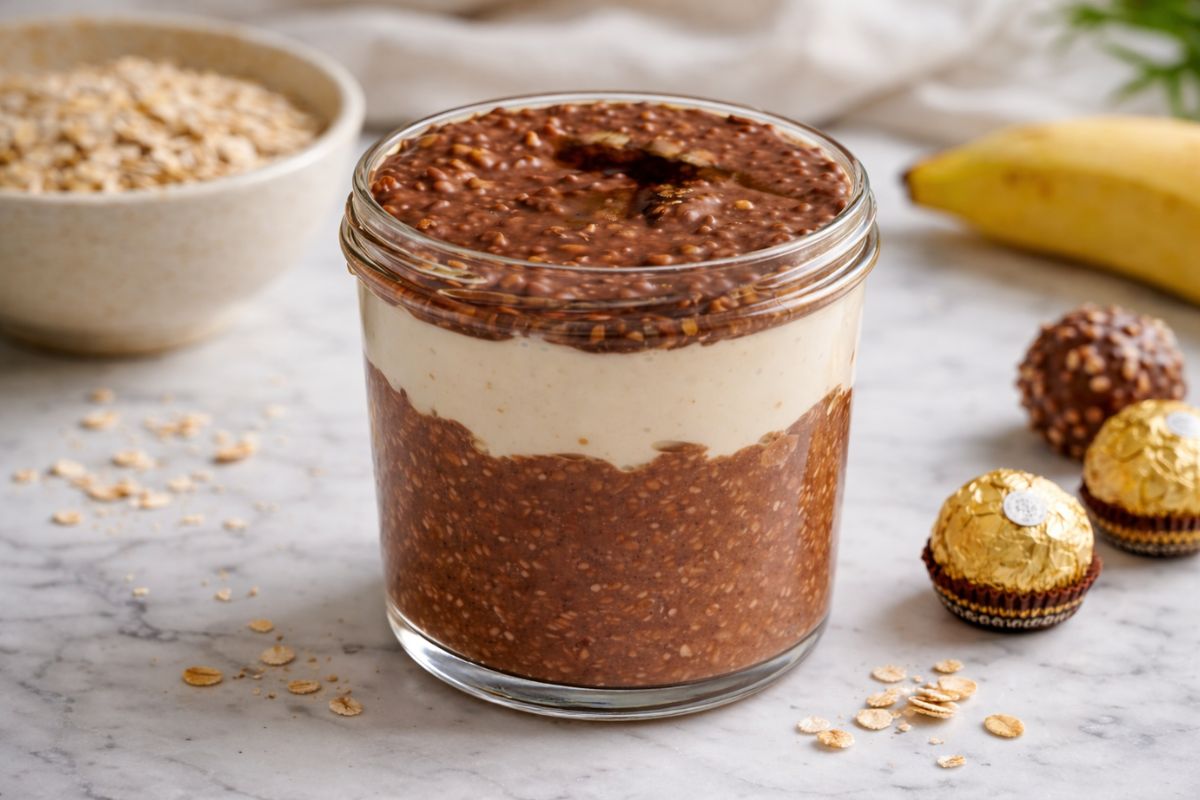 Tornano le colazioni fresche e fit, peccati di gola anche per chi è a dieta: porridge Ferrero Rocher senza cottura