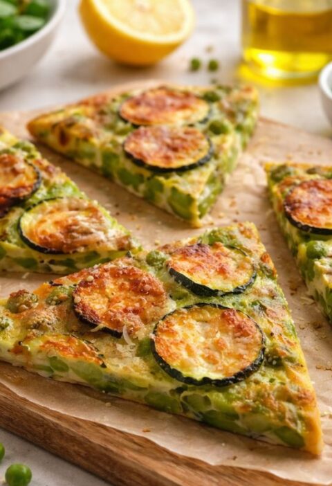 Frittata di zucchine e piselli in friggitrice ad aria
