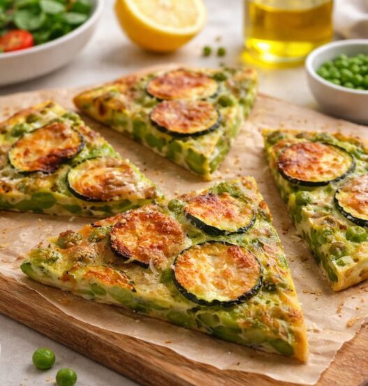 Frittata di zucchine e piselli in friggitrice ad aria