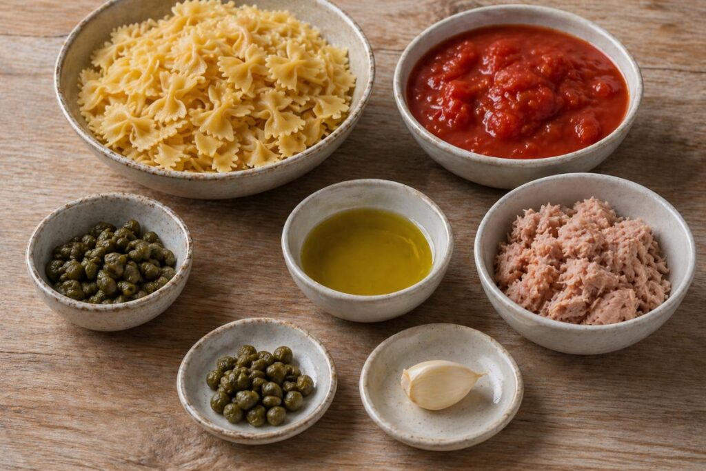 Pasta alla mediterranea con il Bimby, ingredienti