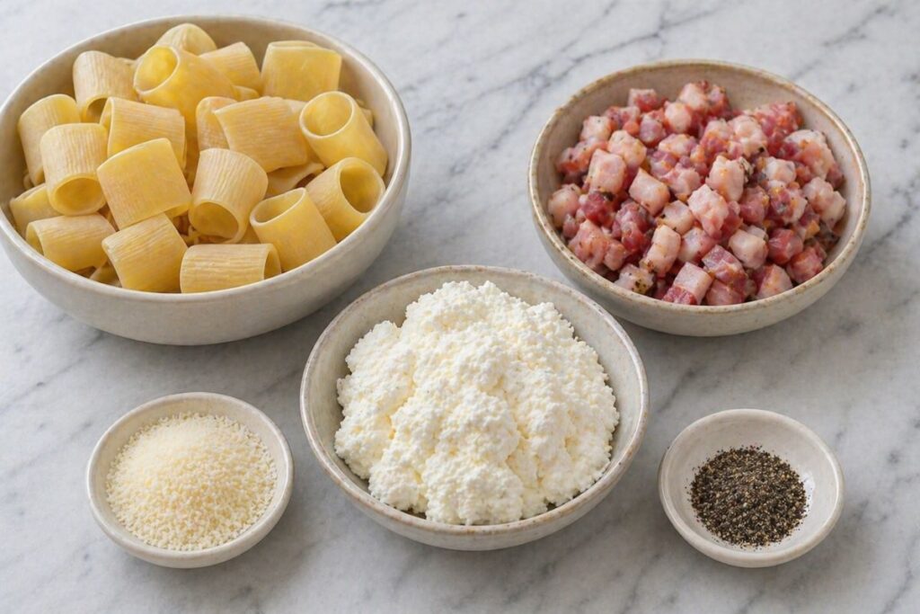 Pasta alla pecorara, ingredienti
