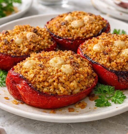 Peperoni ripieni di riso in friggitrice ad aria
