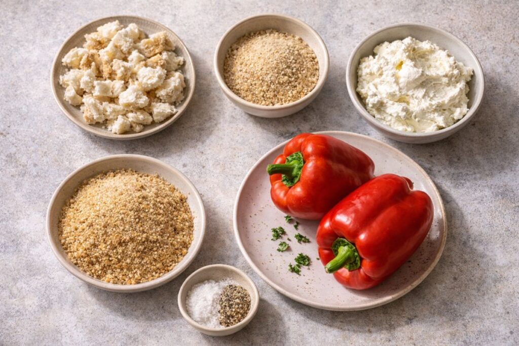 Polpette con ricotta e peperoni, ingredienti