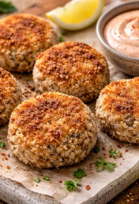 Polpette di gamberi e merluzzo in friggitrice ad aria