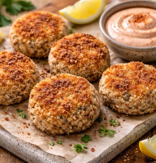 Polpette di gamberi e merluzzo in friggitrice ad aria
