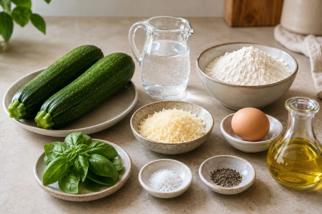 Frittelle di zucchine calabresi, ingredienti