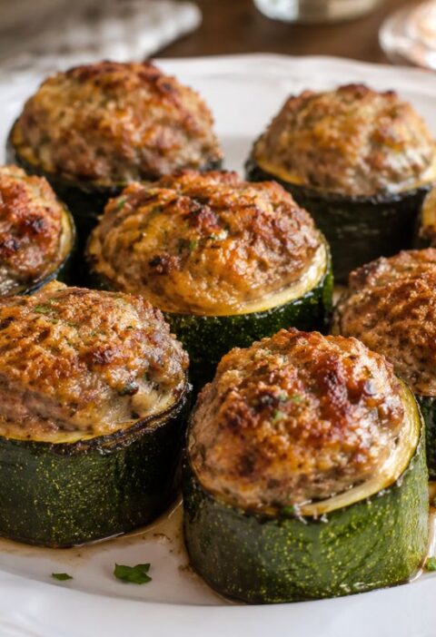 Medaglioni di zucchine ripieni di carne in friggitrice ad aria