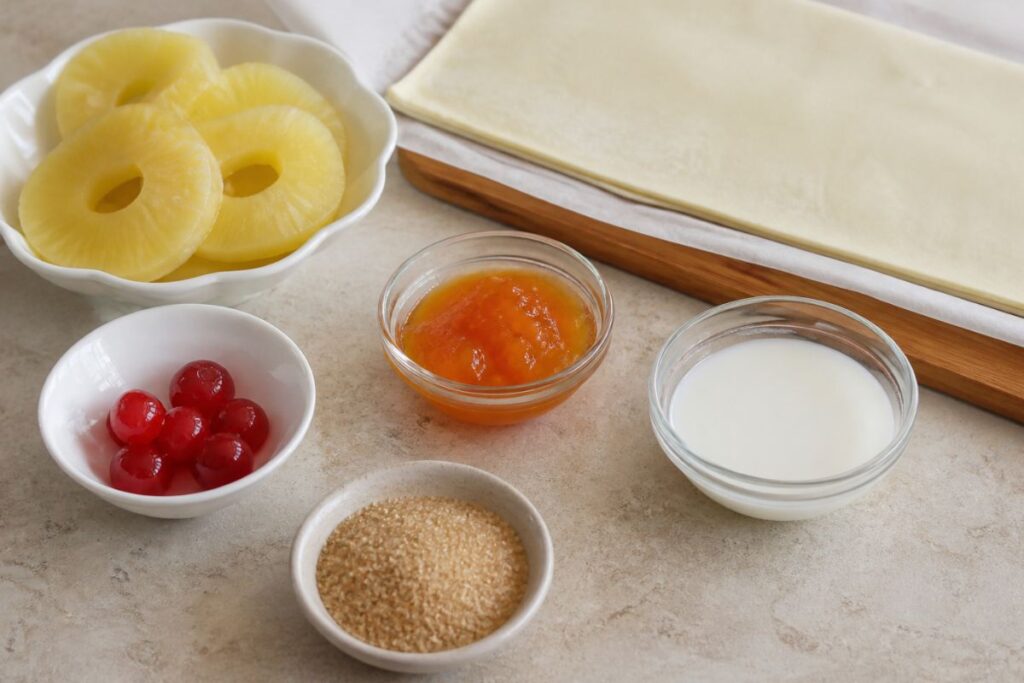 Sfogliette all'ananas in friggitrice ad aria, ingredienti