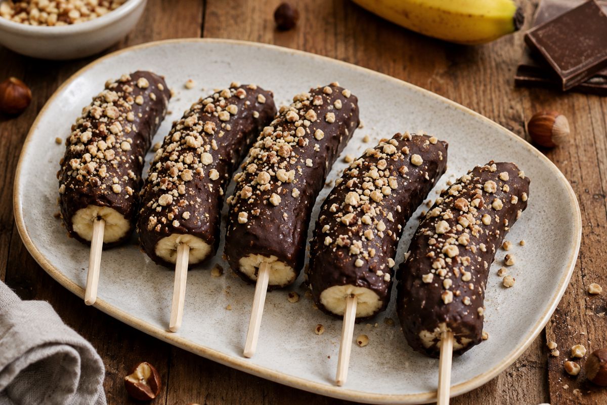 Il dolce senza forno che metti in freezer per 30 minuti: stecchi di banana al cioccolato