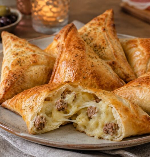 Triangolini con salsiccia patate e provola