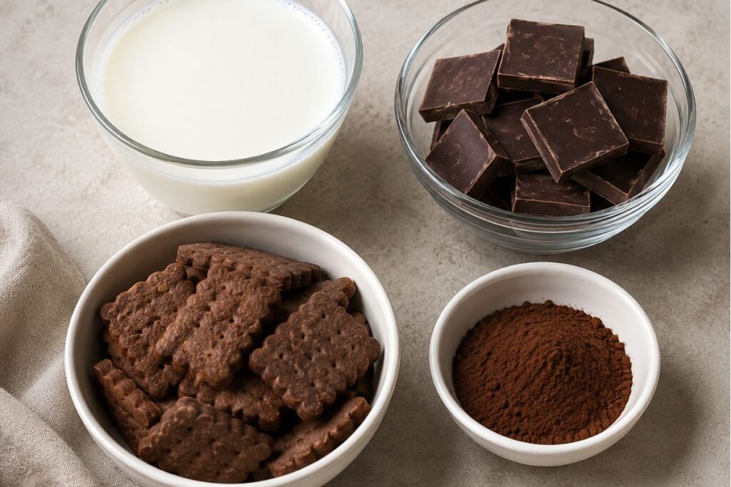 Budino di biscotti al cacao, ingredienti