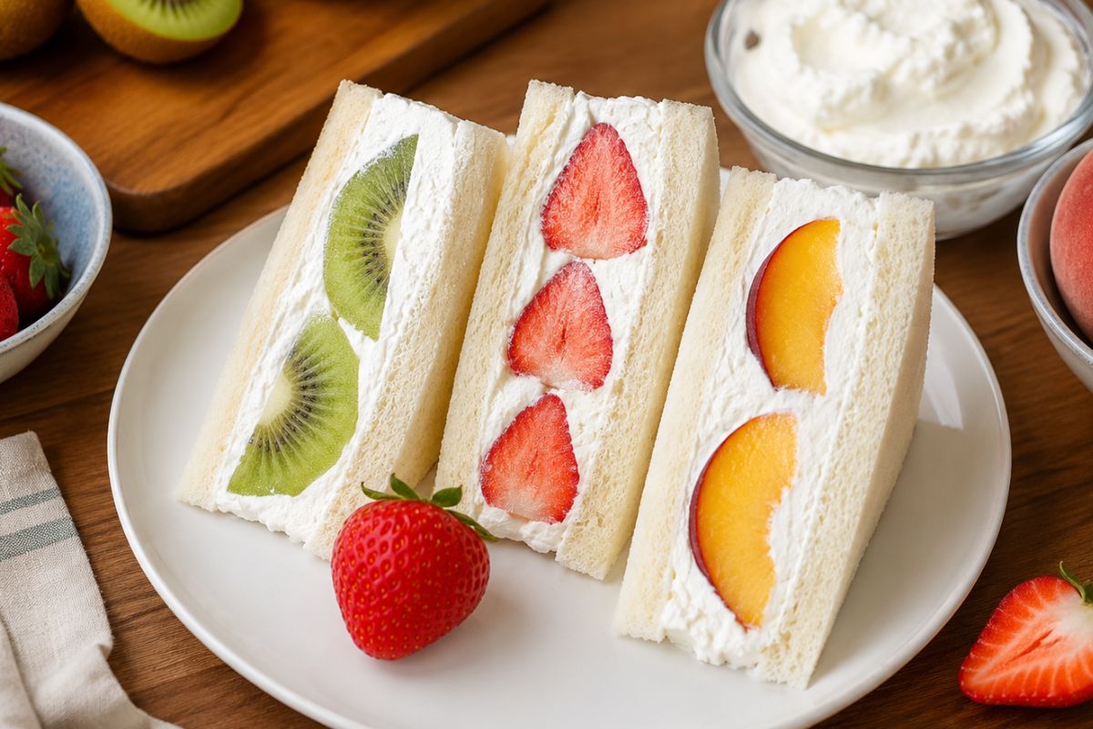 I sandwich giapponesi con panna montata e frutta fresca: si chiamano “Furutsu Sando”, sono veloci e facilissimi!