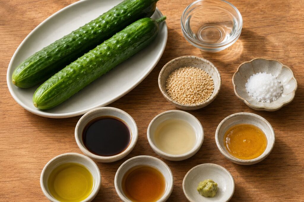 Insalata di cetrioli coreana, ingredienti