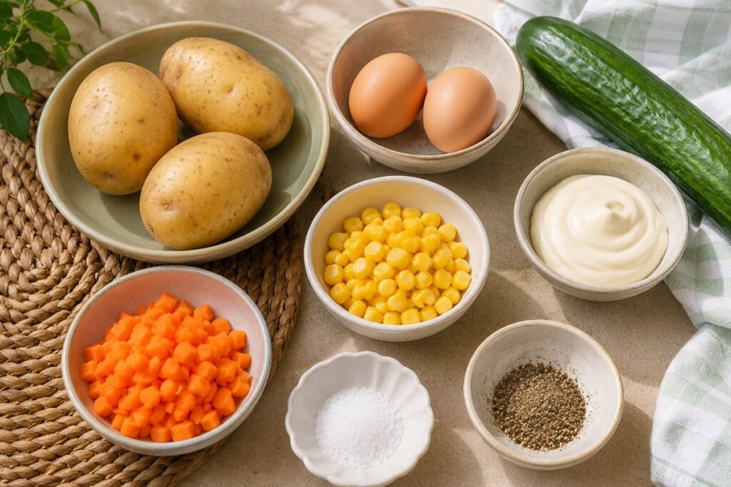 Insalata di patate coreana, ingredienti