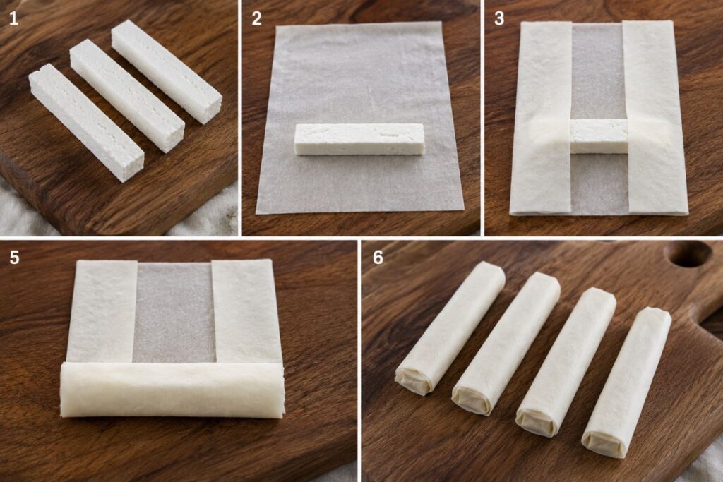 Involtini di feta in pasta fillo, ingredienti
