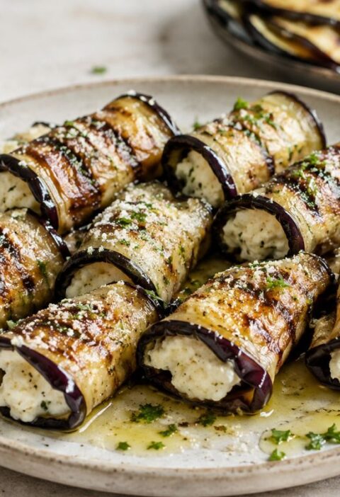 Involtini di melanzane grigliate