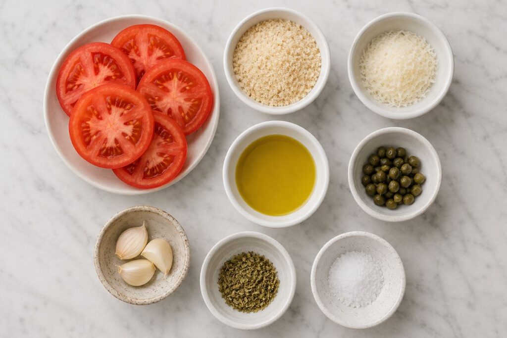 Pomodori mediterranei gratinati, ingredienti