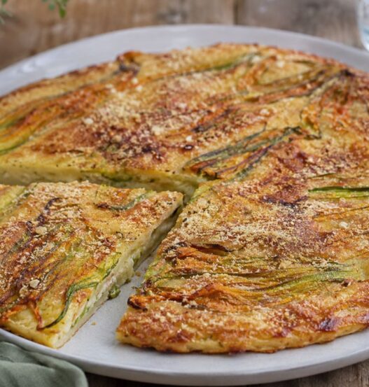 Schiacciata con i fiori di zucca