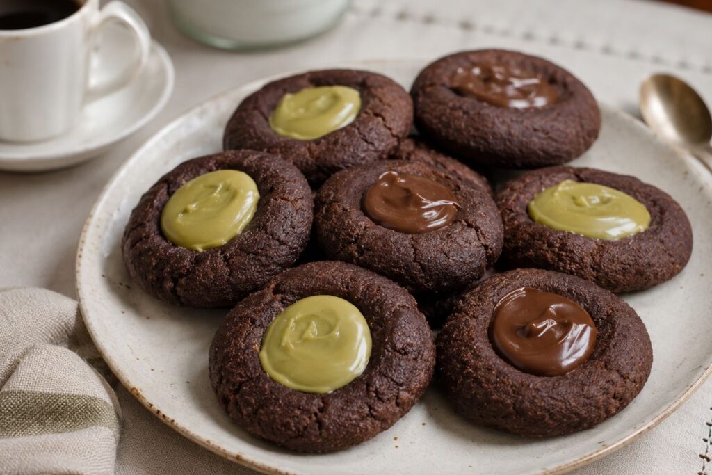 Biscotti al cacao ripieni con crema al pistacchio o nocciola con il Bimby