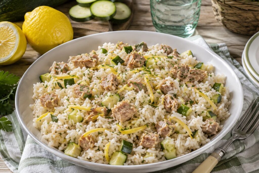 Insalata di riso con tonno, zucchine e limone con il Bimby