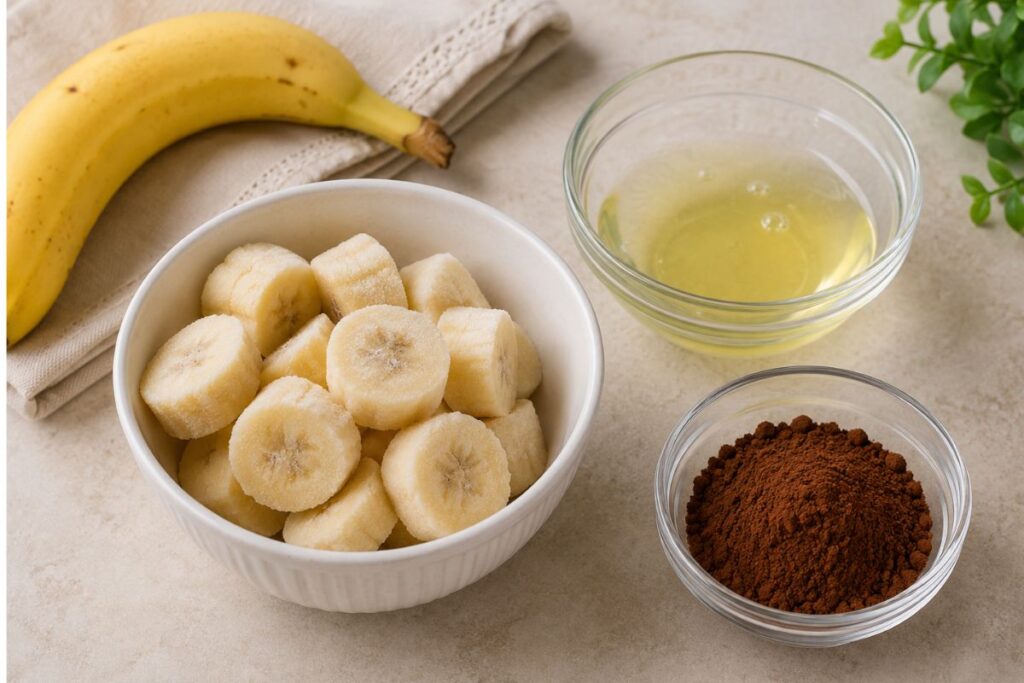 Spumone banana e cacao con il Bimby, ingredienti