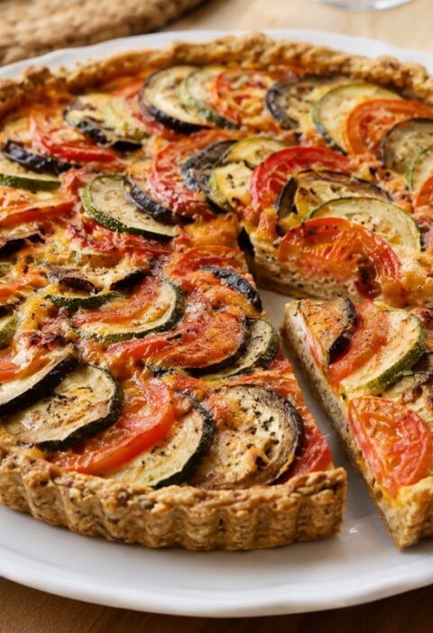 Torta salata multicereali con ratatouille di verdure con il Bimby