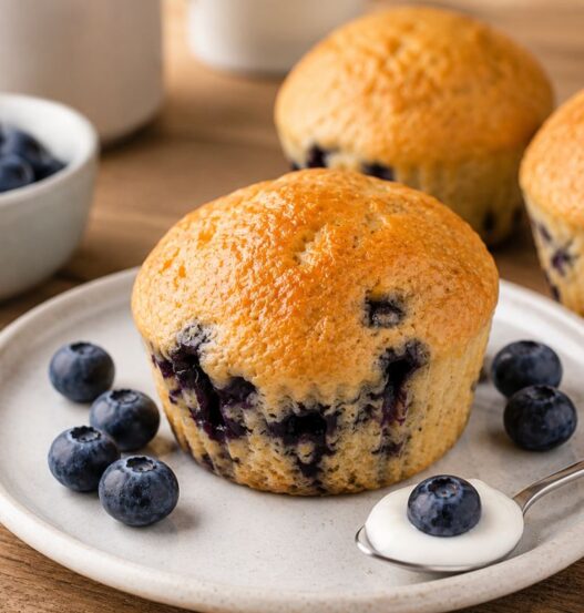 muffin all’avena con yogurt e mirtilli