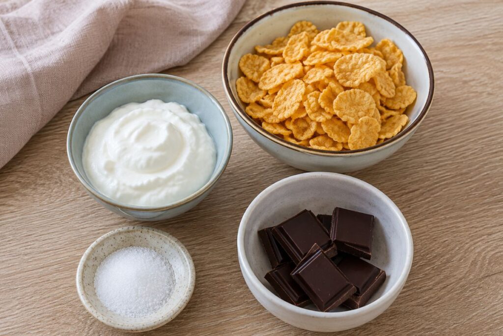Barrette fredde con yogurt, cioccolato e cornflakes, ingredienti