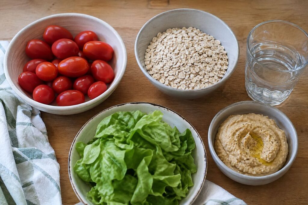 Crêpes di pomodorini e avena, ingredienti