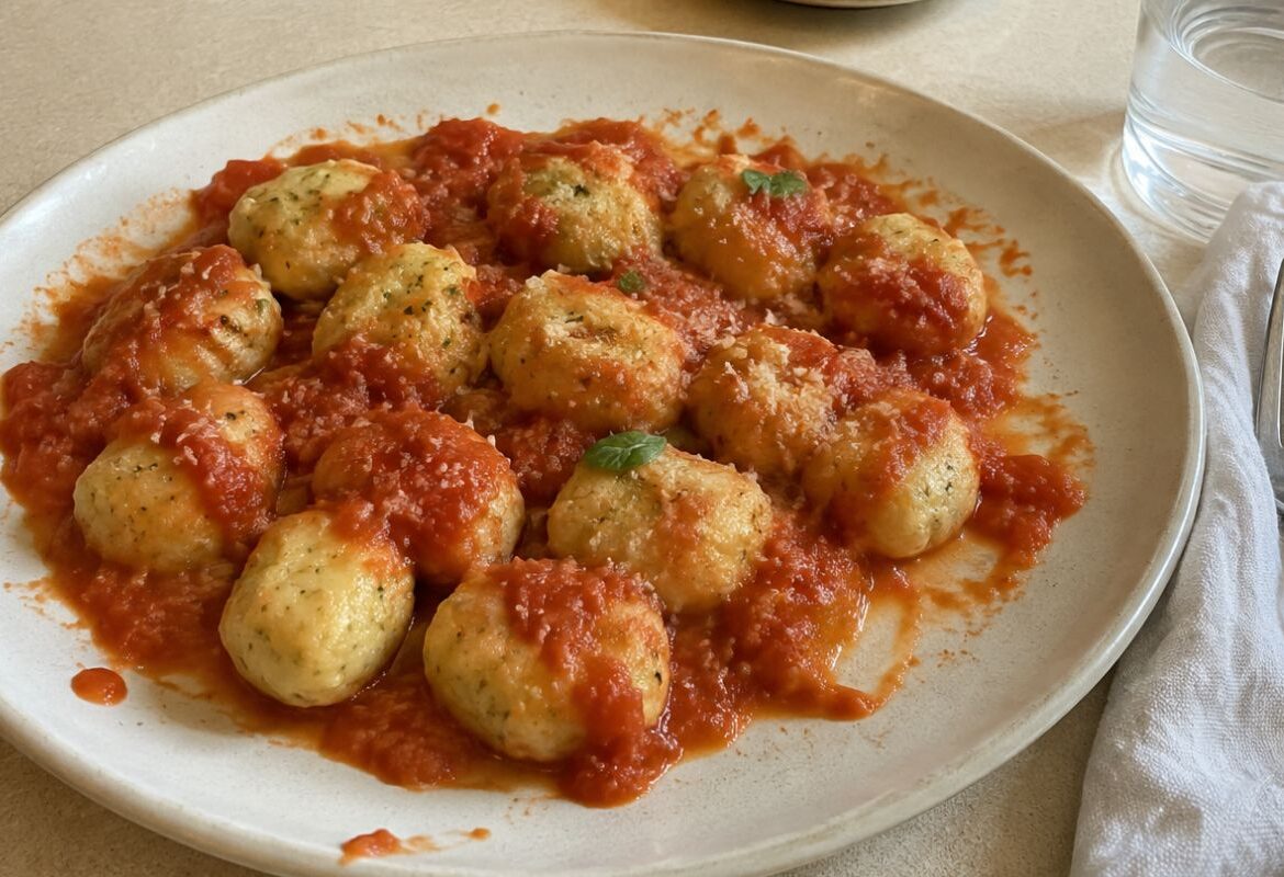Gnocchi di zucchine al sugo di pomodoro