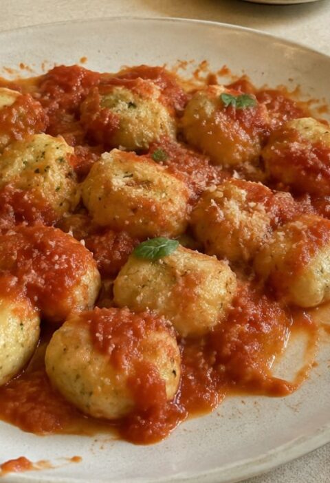 Gnocchi di zucchine al sugo di pomodoro