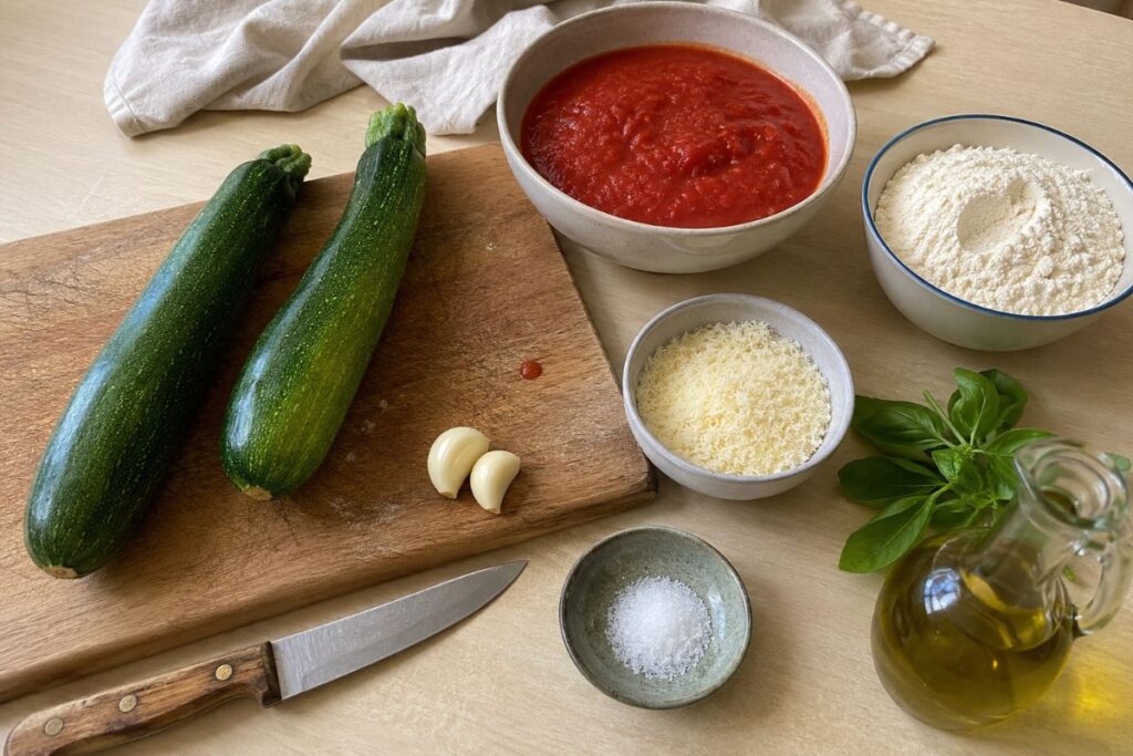 Gnocchi di zucchine al sugo di pomodoro, ingredienti