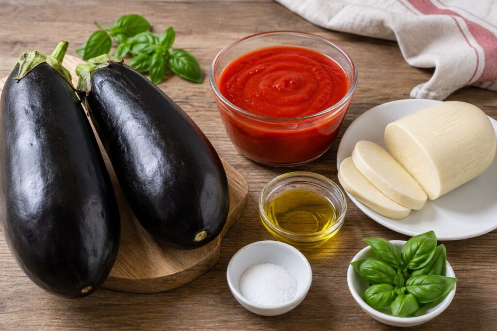Involtini di melanzane con pomodoro e Galbanino senza lattosio, ingredienti
